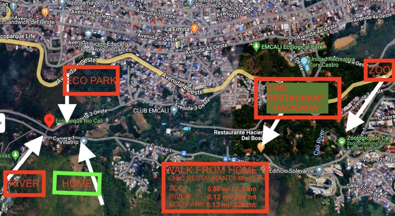 Finca Villa Chalet Del Rio Cali Farm Villa Chalet Cali River Екстериор снимка